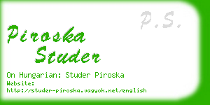 piroska studer business card